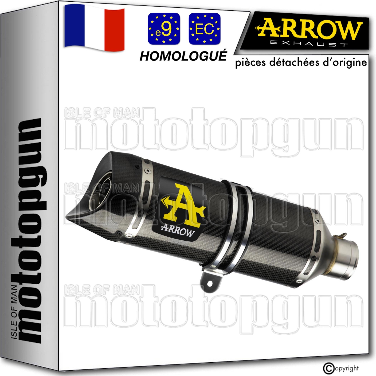 Pot echappement carbone Arrow Thunder finition premium pour Yamaha YZF R3 2022