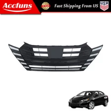 Front Upper Grille Fit For Nissan Versa 2023 2024 2025 Chrome Black Plastic New