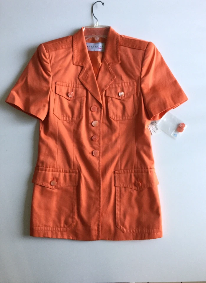 Loius Feraud 2 изделия костюм с ремнем оранжевый новый с Ярлыками Sz6 сделано в Италии - Изображение 3 из 4