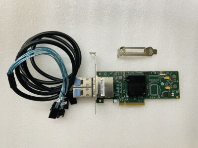 LSI 9200-8E Controller Card PCIe 6GB 2 Ports JBOD IT Mode w/ 8088 to SATA cable