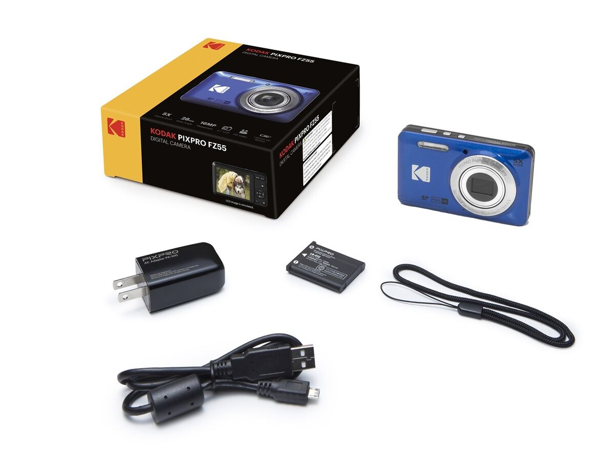 Kodak PIXPRO FZ55 Digital Camera (Blue) + Black Point