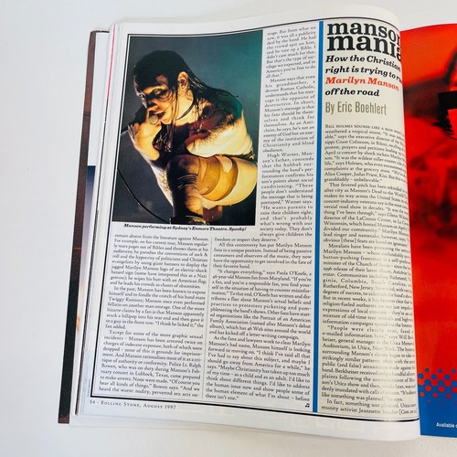 Marilyn Manson - Rolling Stone Magazine Issue 538 August 1997 RARE - Picture 6 of 6