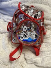 Mini mochila vintage Chenson 101 Dálmatas transparente roja años 90