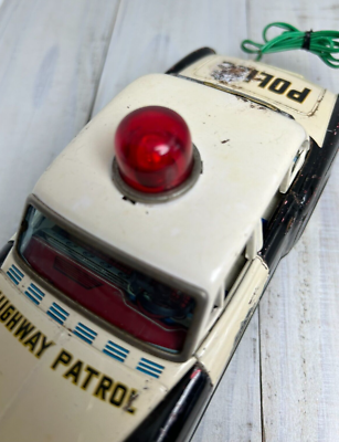 Vintage Tin Toy HIGHWAY Patrol Car Battery Operated Yonezawa Toy