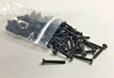 Cap Screw JCA66032-110 Flat Socket 6-32 x 1" (Pack of 110) Black Plain Finish