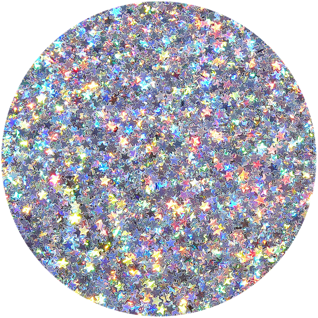 Hemway Silver Holographic Stars Glitter Paint Crystals for