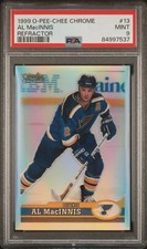 1999 O-PEE-CHEE CHROME REFRACTOR #13 AL MACINNIS PSA 9