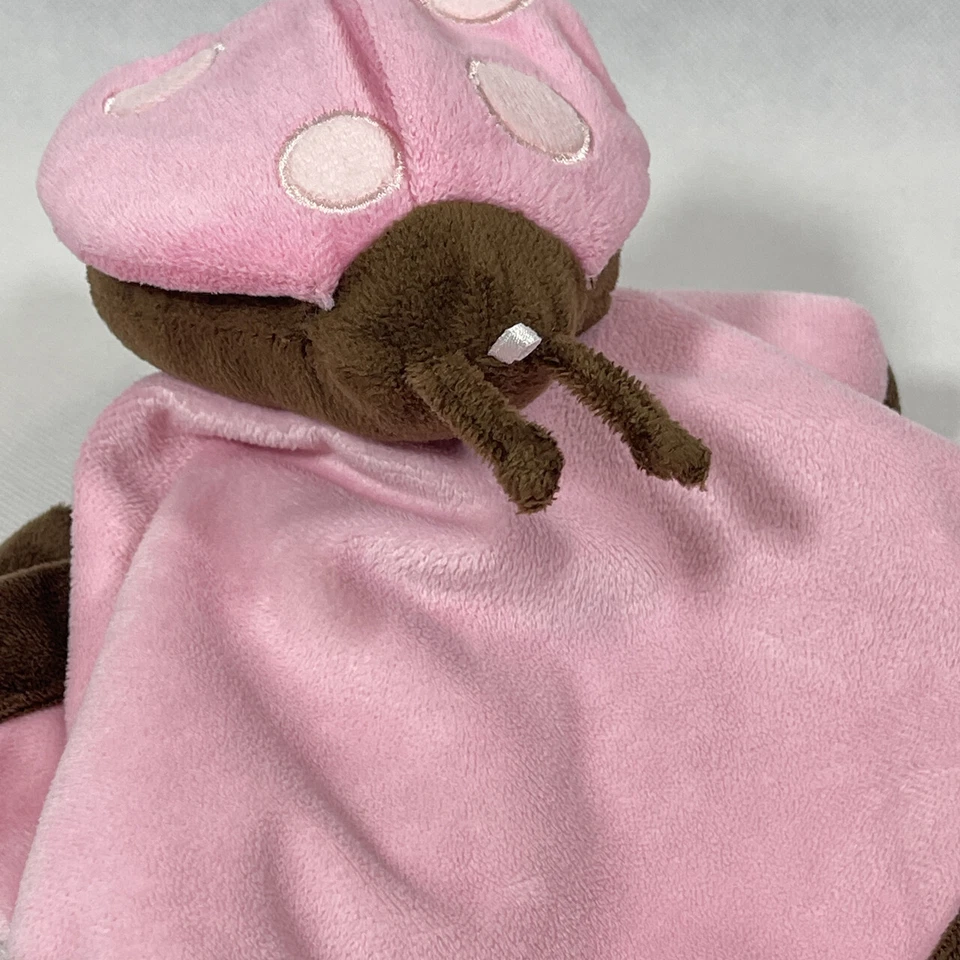 Tiddliwinks MARRÓN Y ROSA LADYBUG LOVEY Manta de Seguridad Blankie PELUCHE BEBÉ JUGUETE Foto 2 de 4