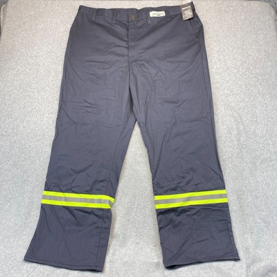 Workrite Men FR Pants 48x34 Gray Flame Resistant Hivis Strap CAT 2 2112 Straight