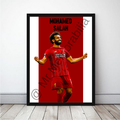 Mohamed Salah Reds in Liverpool Football Gift Framed Cartoon Poster | eBay