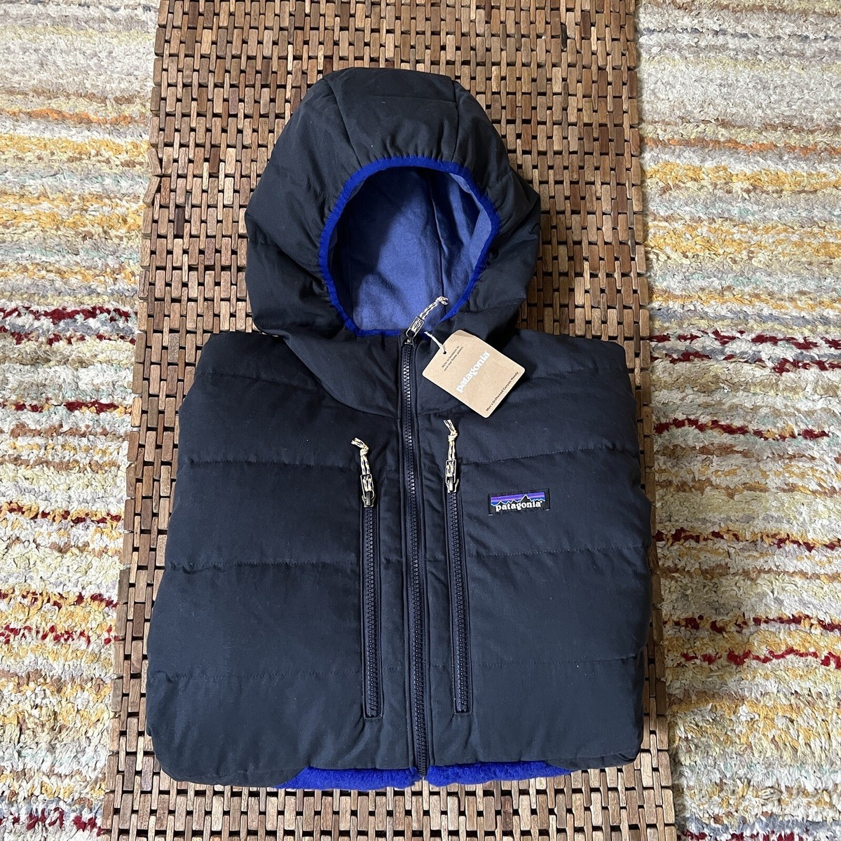 patagonia フーディニ ネイビーS NWT Patagonia Mens Driftwood Canyon Pile Fleece Puffer Jacket