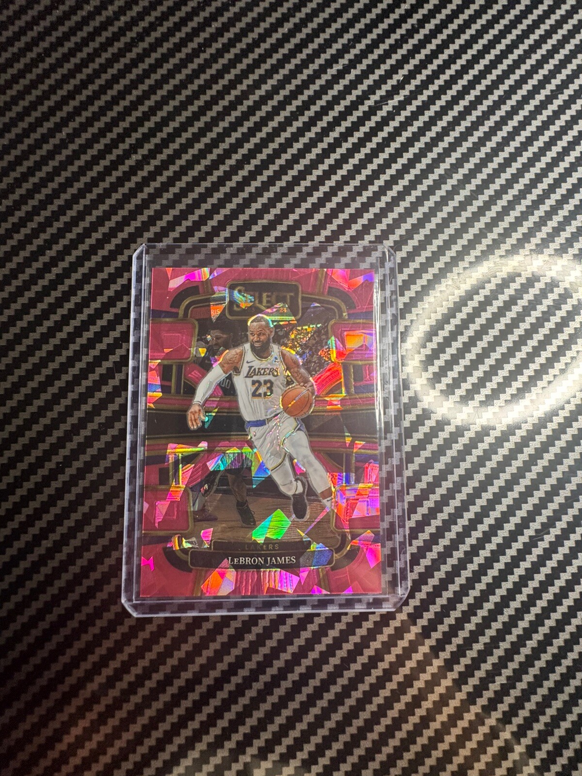 2023-24 Panini Select Concourse Lebron James Pink Cracked Ice /99 #66 Lakers