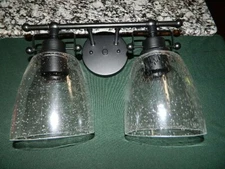 VOLISUN 2 Light Bathroom Vanity Light, Matte Black Clear Glass Shade