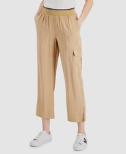  79 Tommy Hilfiger Women's Beige Stretch Waist Twill Pull-On Pants Size Medium