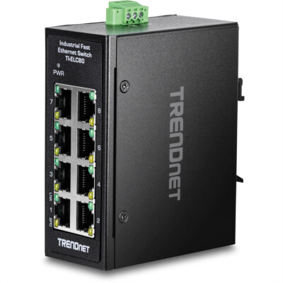 TRENDnet TI-ELC80 8-Port Ethernet Mini Switch Industrial DIN-Rail - Version2