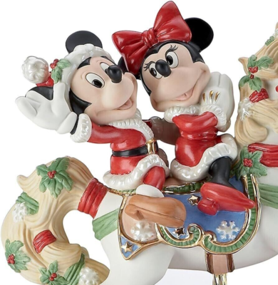 Lenox Disney Mickey's Christmas Carousel Horse Figurine w/Minnie