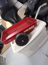 Vtg 1960s -1970s AMF TRAC MATE Red Wagon Trailer Pedal Car Tractor Pressed Steel