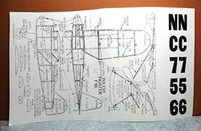 POLISH FIGHTER F-18 BALSA FREE FLIGHT MODEL AIRPLANE PLANS 12" WINGSPAN