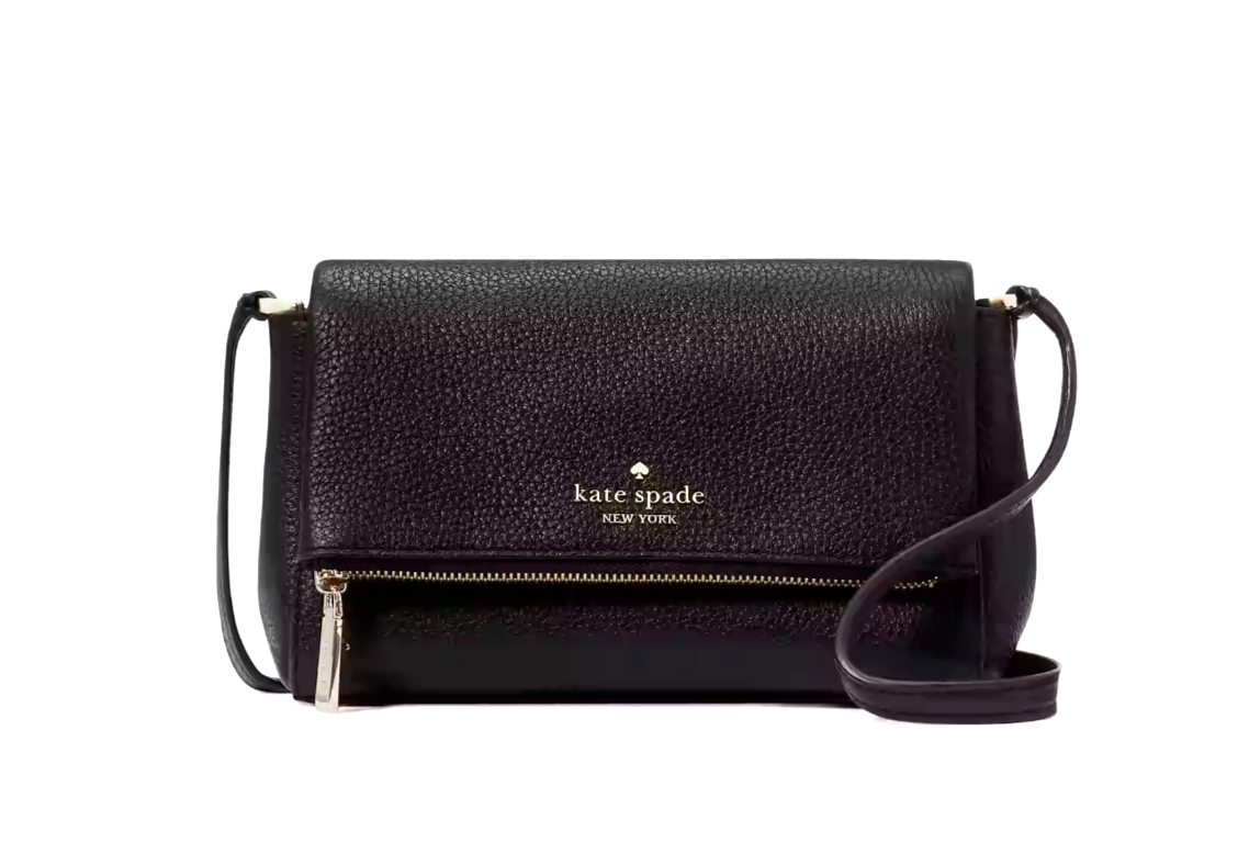 Kate Spade Leila Mini Zip Black Pebble Leather Crossbody Bag Kate Spade Leila Mini Zip Black Pebble Leather Crossbody Bag