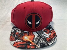 Deadpool Hat Marvel Snapback Adjustable With Sticker