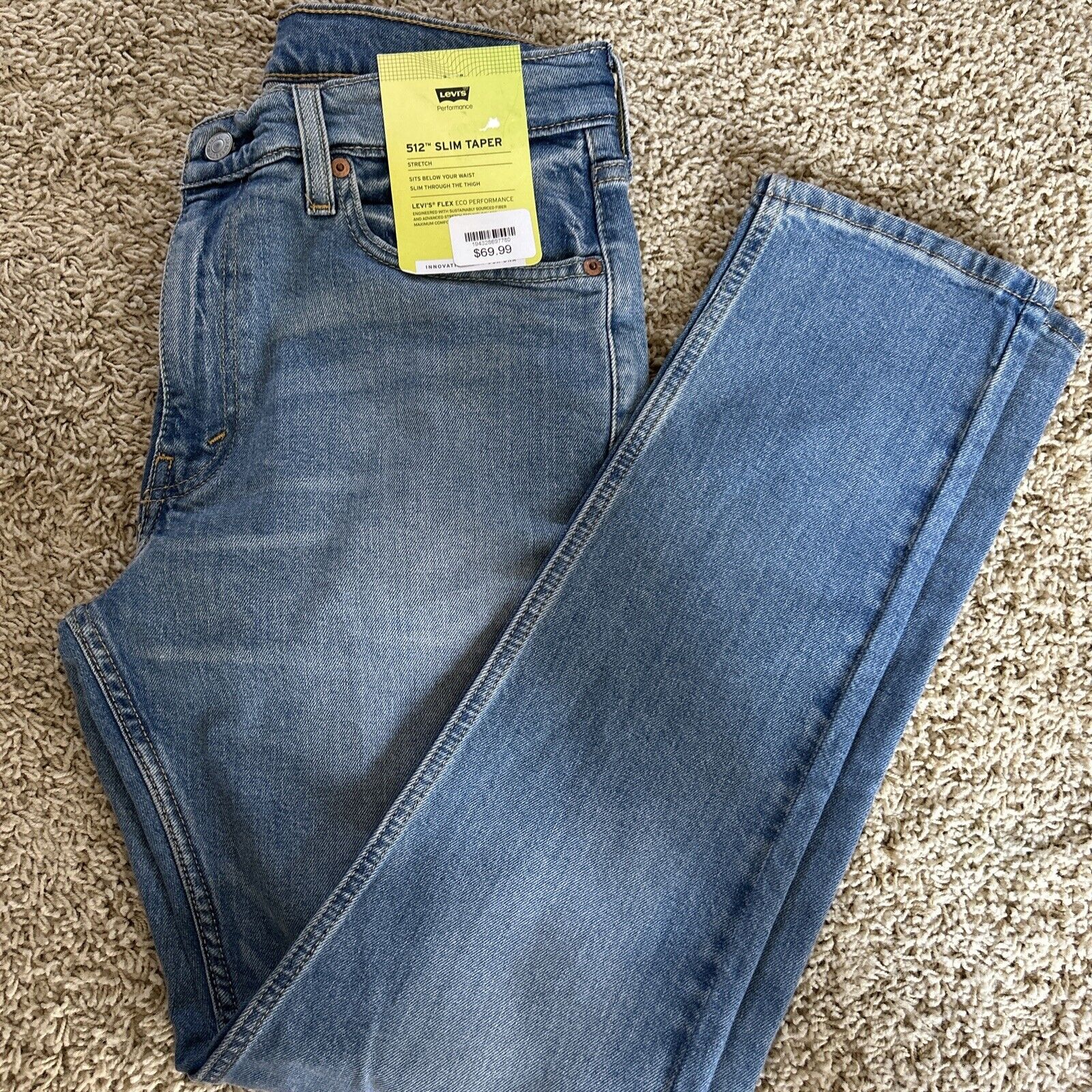Levis Men's 512 Slim Fit Taper Stretch Denim Mens Jeans Flex NWT 32x32 |  eBay