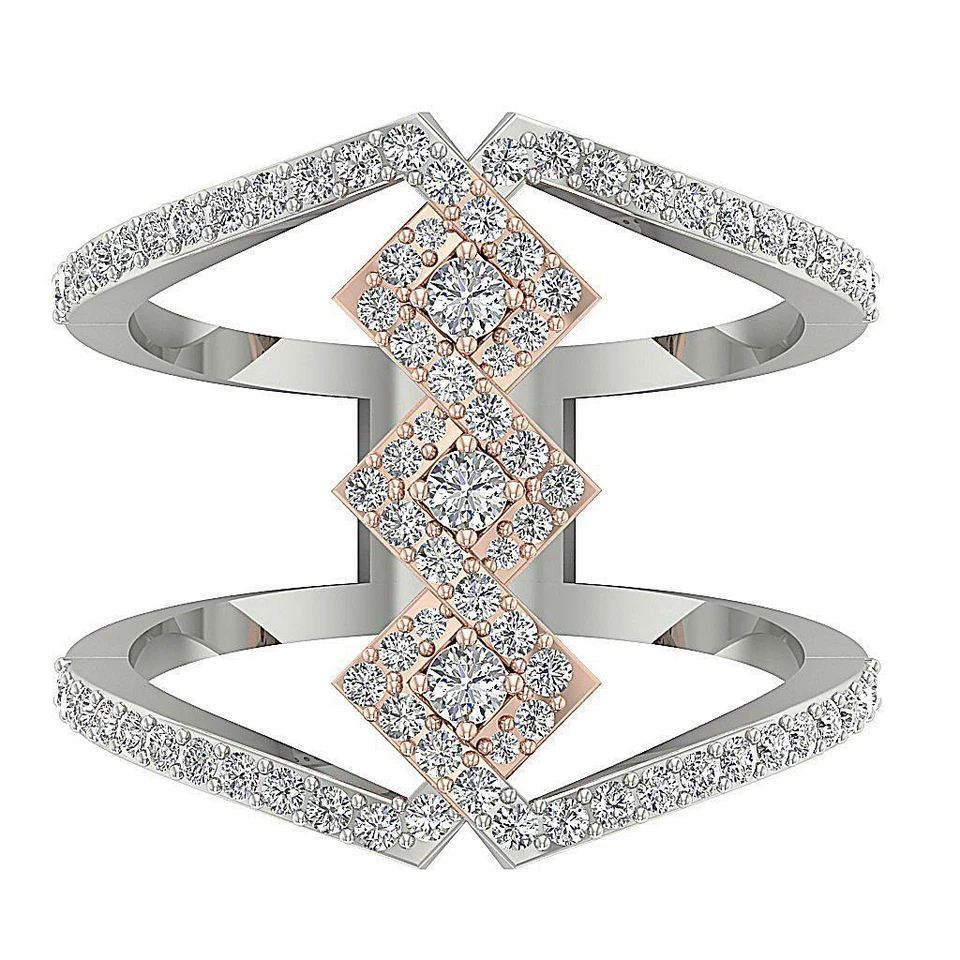 Genune Diamond Double Anniversary Ring I1 G 1.00 Carat 14K Yellow Gold 20.85 MM - Image 2 of 4