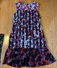 Peter Pilotto x Target Floral Dress MEDIUM M flapper ruffle hem sleeveless lined