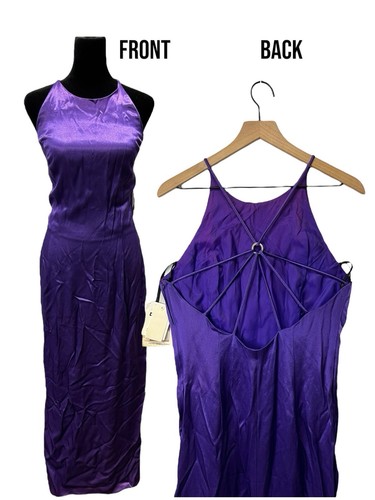 NWT Jessica McClintock Gunne Sax Satin Purple Diamond Princess Dress Size 13/14