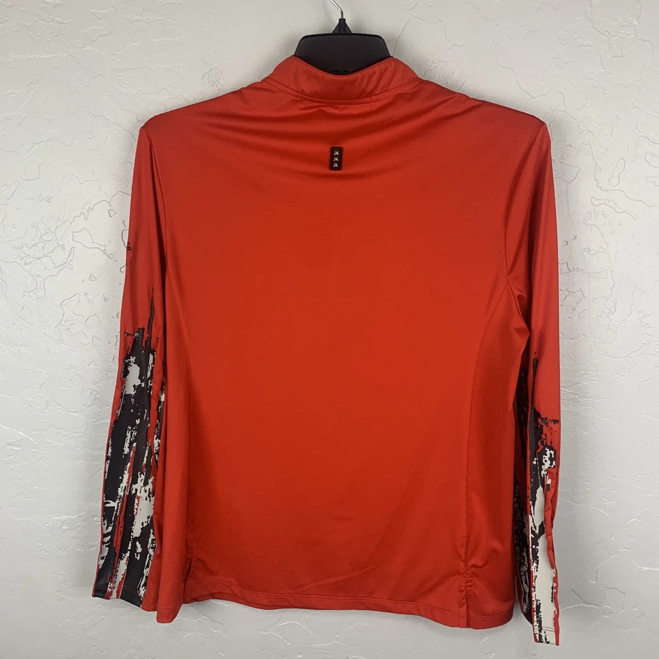 Jamie Sadock Golf Cuarto Cremallera Mujer Grande Rojo Negro Manga Larga Guijarro Playa Foto 2 de 4