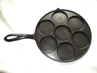 "Fully Restored" GRISWOLD #34 Cast Iron Skillet Swedish Pancake Pan Seasoned