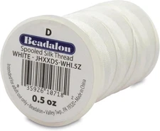 Durable White Silk Thread Size D, Perfect for Jewelry Crafts