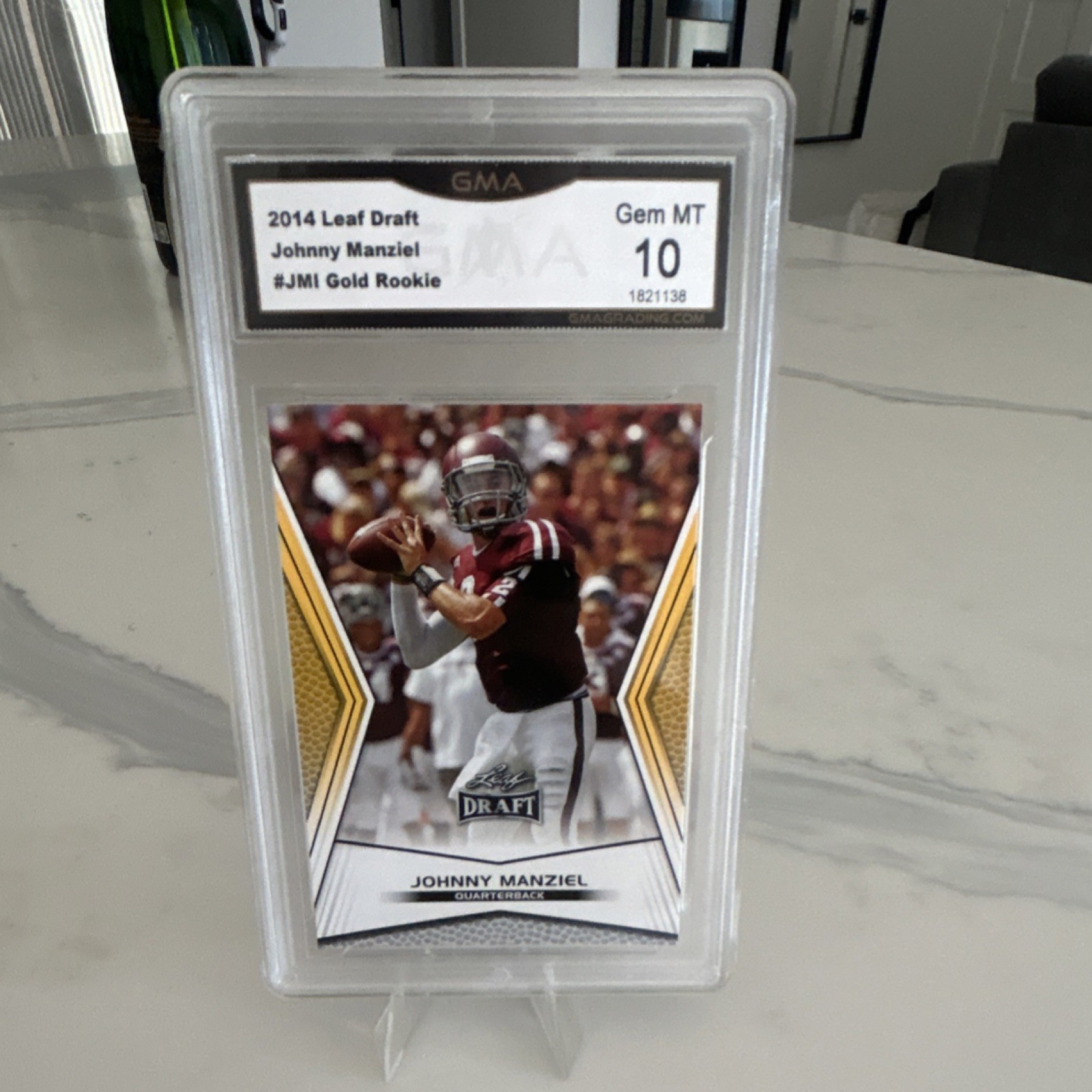 2014 Leaf Draft Johnny Manziel #JM1 Gold Rookie Texas A&M Aggies GMA 10