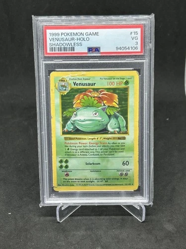 1999 Pokemon Game 15/102 Venusaur Holo Shadowless PSA 3