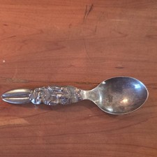 Oneida Bunny Motif BUNNY BABY Silver Tone Metal Baby Spoon Collectible Gift