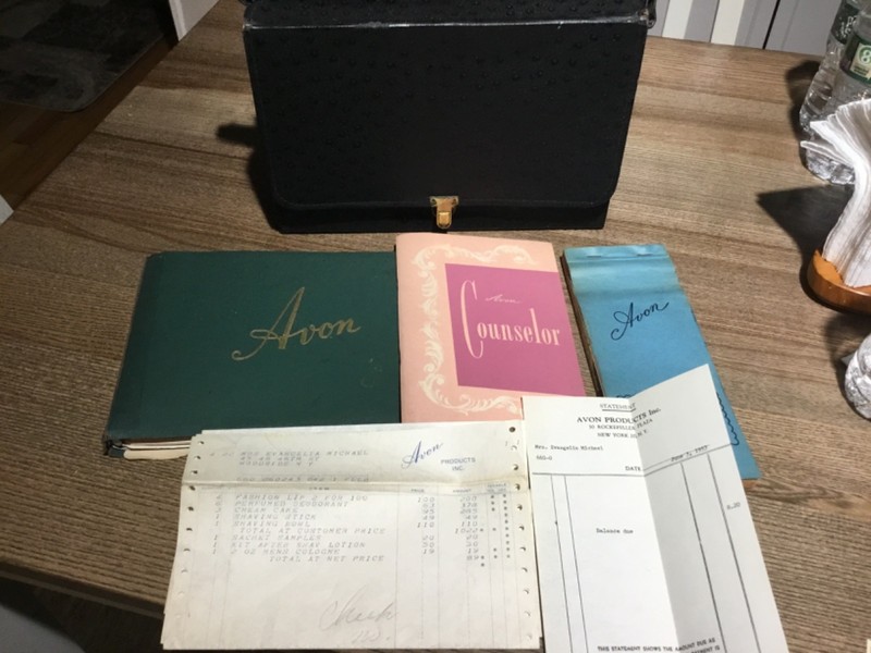 Vtg Avon Representative Case Bag + 1952 Catalog Order Pad 1947 Counselor Book