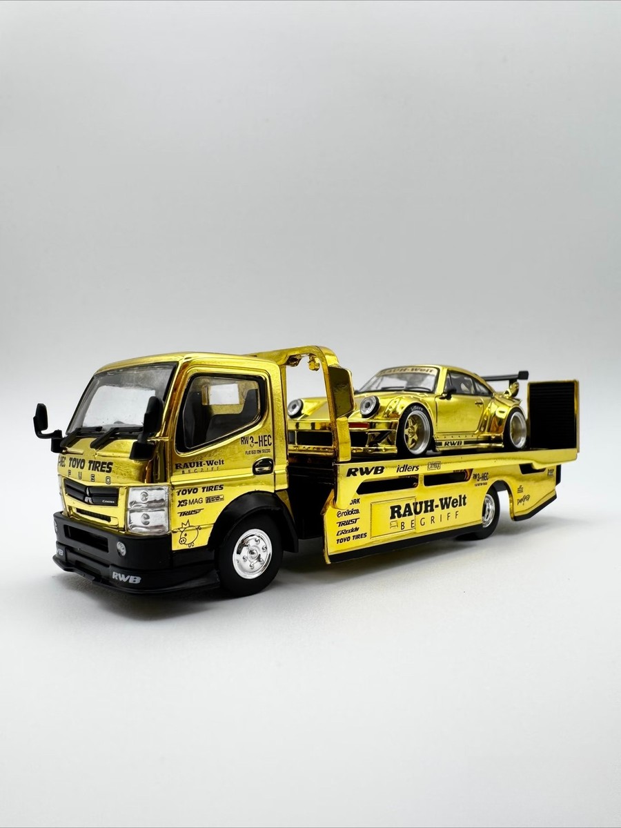 Pop Race XCartoys HEC Beijing 1/64 RWB 930 Gold Set Ltd 300 Truck