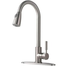 Kitchen Faucet with Pull Down Sprayer, Brushed Nickel Stainless Steel Kitchen...