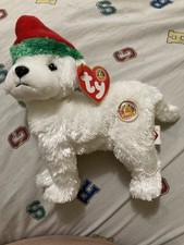TY Beanie Baby - TINSEL the Holiday Dog (December 2003 BBOM) 7.5:...NEW