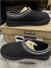 Kirkland Unisex Shearling Slipper Black Noir Men's 9/ Woman's 10 NEW i:7771737