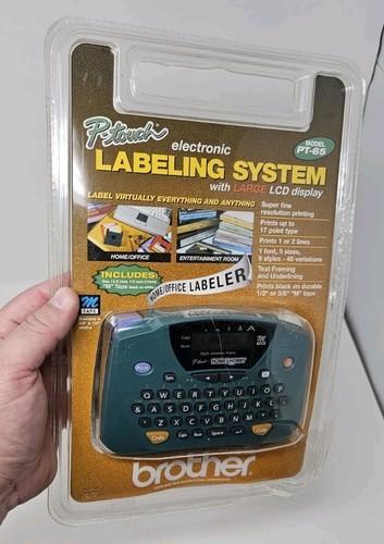 Brother P-Touch PT-65 stampante elettronica etichette vintage NOS sistema di etichettatura NUOVO - Foto 8 di 8
