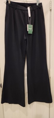 Halara Women's Black Pleated Flared Dress Pants Tall M Solid Polyester Blend
