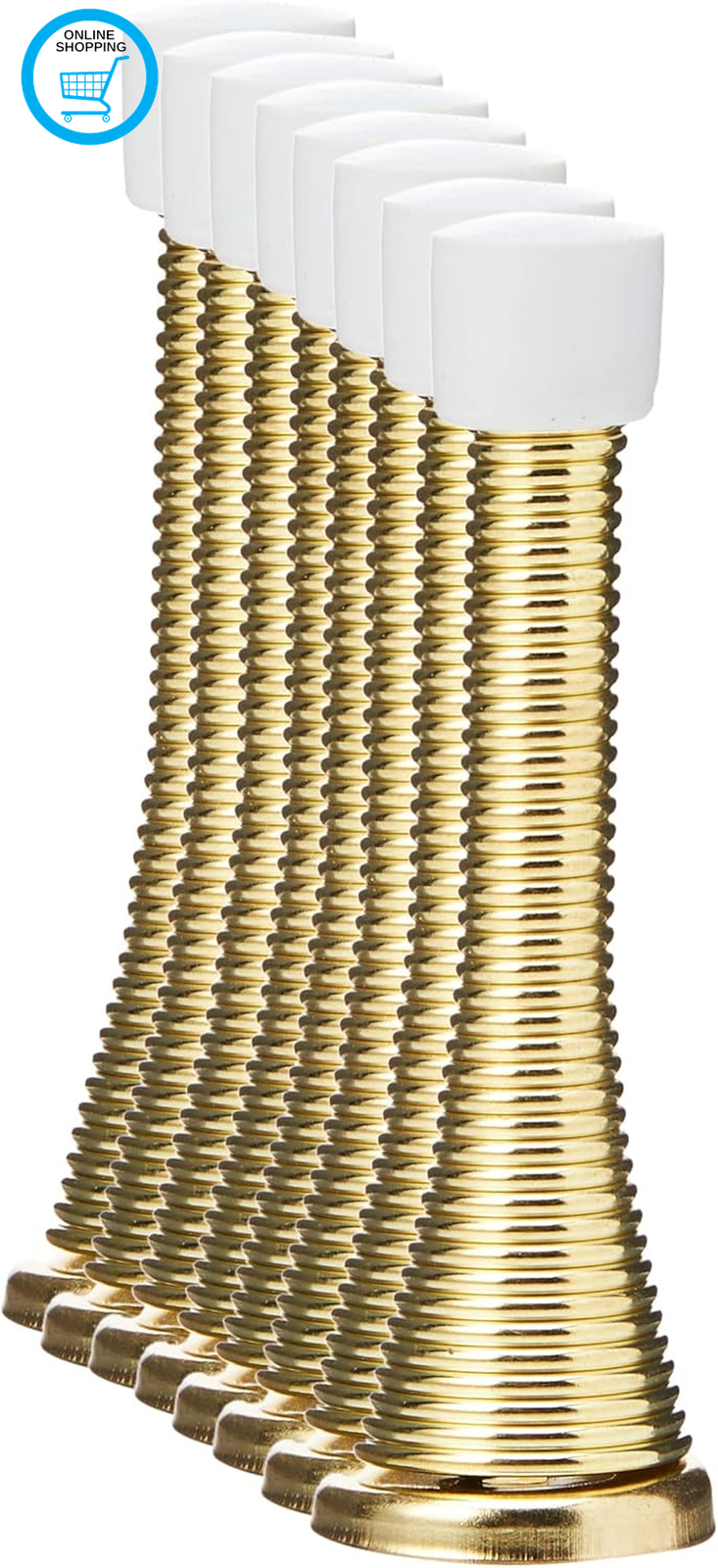® BH01171 (8 Pcs) EB Brass Plated Spring Door Stops - Pack of 8 Pieces