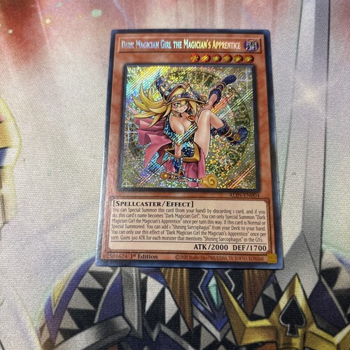 YUGIOH! Dark Magician Girl l'apprendista del mago ALIN-EN004 segreto raro quasi nuovo