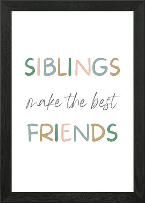 Gerahmtes Wandbild Poster Leinwanddruck Bild Geschwister sind beste Freunde