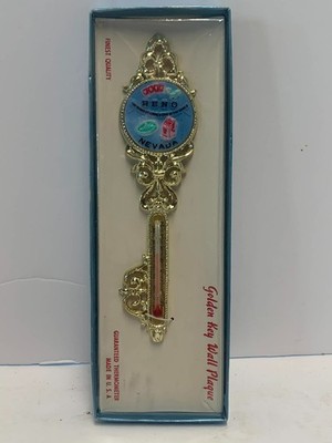 Vintage Golden Key Reno Nevada Wall Plaque Thermostat Souvenir New 1960s-70s?