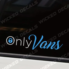 Only Vans Two Colour vinyl Decals Stickers Car Van Campervan Caravan Window