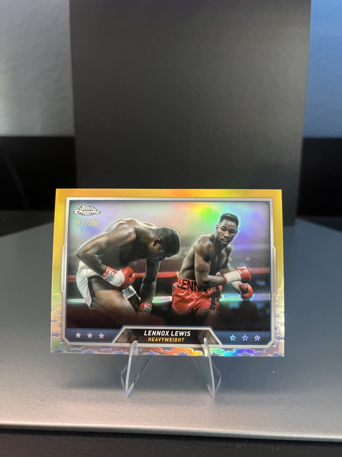 2024 Topps Chrome Boxing Lennox Lewis Gold Refractor /50 #94