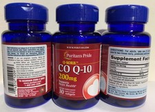 3x Puritan's Pride Q-sorb Co Q-10 200mg Rapid Release Softgels - 30 Count