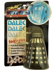 Vintage Dapol 1987 Doctor Dr Who Black And Silver Dalek Action Figure - MOC