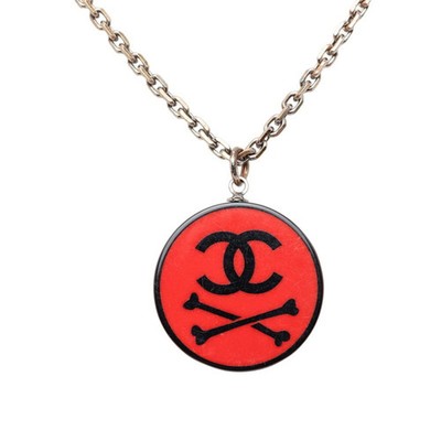 Chanel Coco Mark Bone Motif Chain Pendant Necklace, 03P Engraving,... GZl1il0c